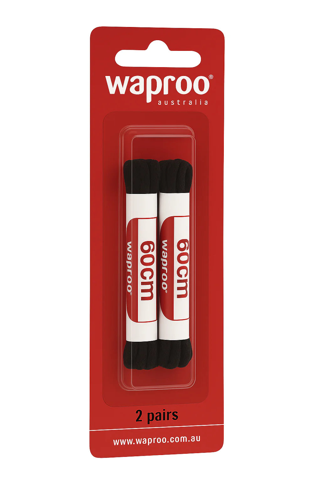 Waproo - Laces 60cm Round 2 Pairs Packet (Blister)