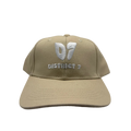 Beige cap with '07 District 7' text on a light gray background